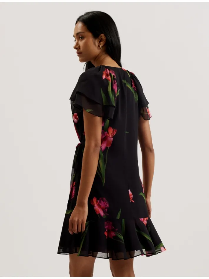fasnia_floral_angel_sleev_4.webp Fasnia Floral Angel Sleeve Wrap Mini Dress<Ted Baker Fashion