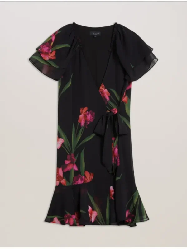 Fasnia Floral Angel Sleeve Wrap Mini Dress<Ted Baker Fashion