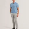 Fourd Short Sleeve Herringbone Zip Polo<Ted Baker Best Sale