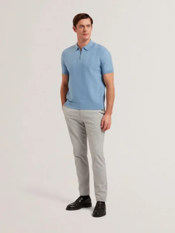 Fourd Short Sleeve Herringbone Zip Polo<Ted Baker Best Sale
