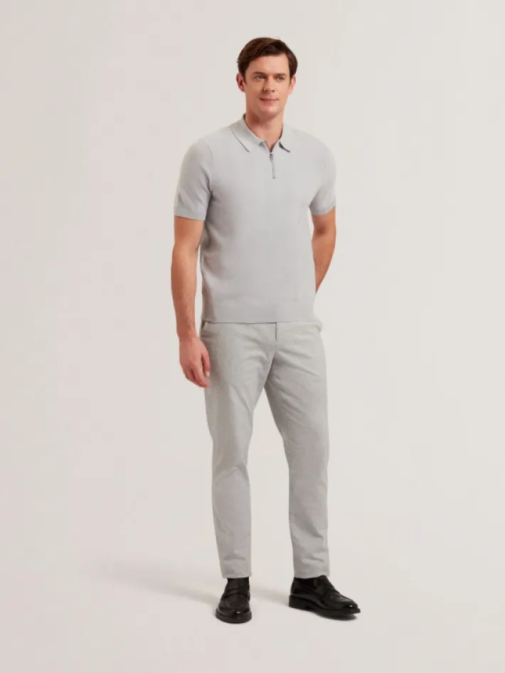 fourd_short_sleeve_herrin_0-2.webp Fourd Short Sleeve Herringbone Zip Polo<Ted Baker Sale