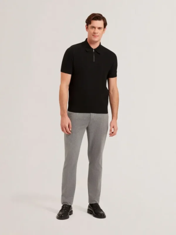 Fourd Short Sleeve Herringbone Zip Polo<Ted Baker Best