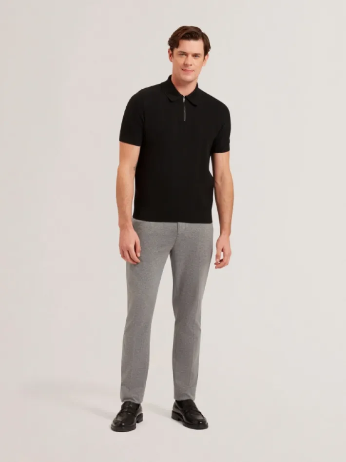 fourd_short_sleeve_herrin_0.webp Fourd Short Sleeve Herringbone Zip Polo<Ted Baker Best
