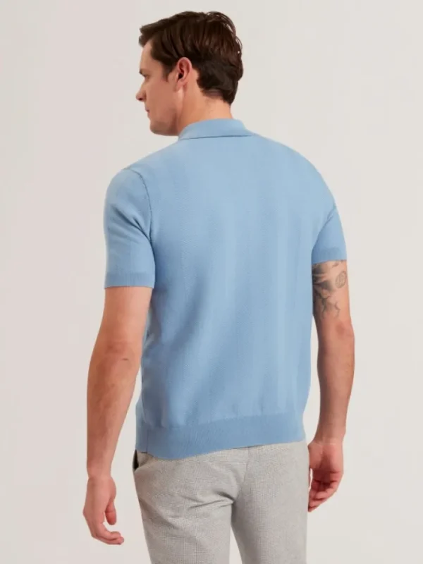 Fourd Short Sleeve Herringbone Zip Polo<Ted Baker Best Sale