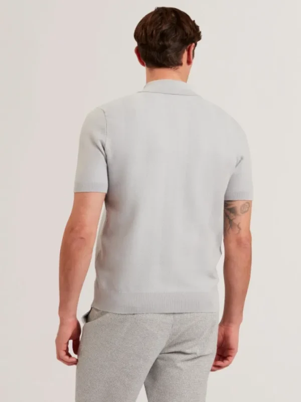 Fourd Short Sleeve Herringbone Zip Polo<Ted Baker Sale