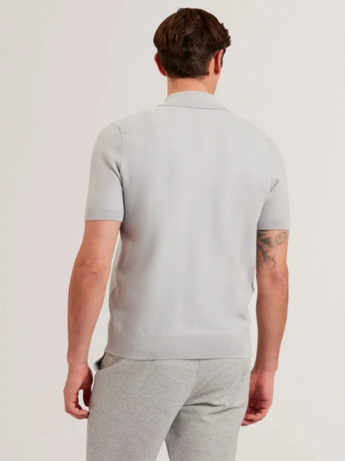 fourd_short_sleeve_herrin_3-2.webp Fourd Short Sleeve Herringbone Zip Polo<Ted Baker Sale