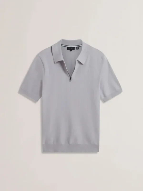 Fourd Short Sleeve Herringbone Zip Polo<Ted Baker Sale