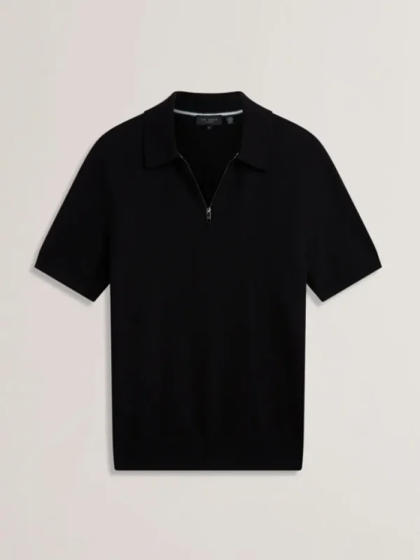 Fourd Short Sleeve Herringbone Zip Polo<Ted Baker Best