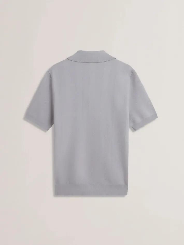 fourd_short_sleeve_herrin_5-2.webp Fourd Short Sleeve Herringbone Zip Polo<Ted Baker Sale