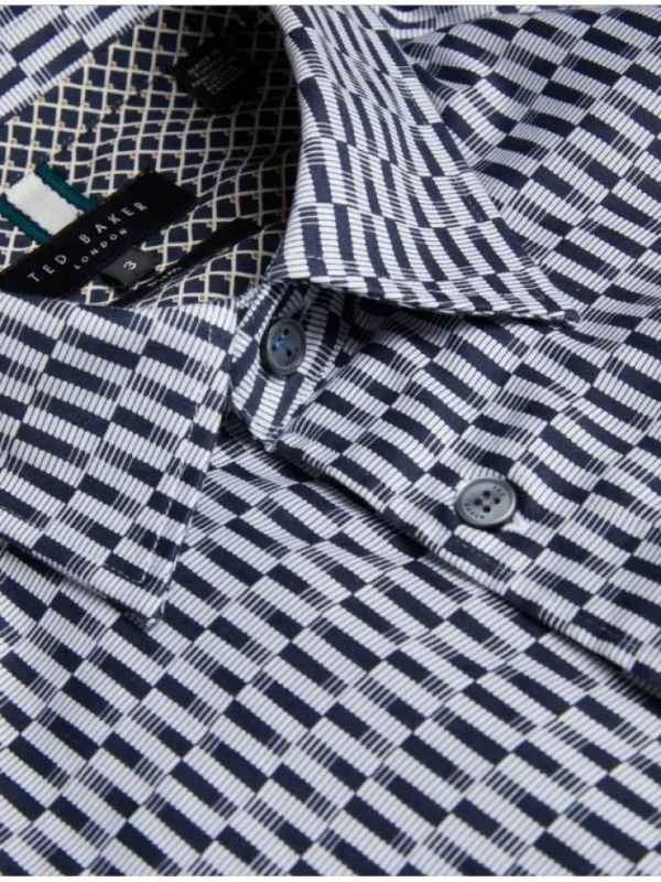 Frestin Geometric Pattern Slim Long Sleeve Shirt<Ted Baker Online