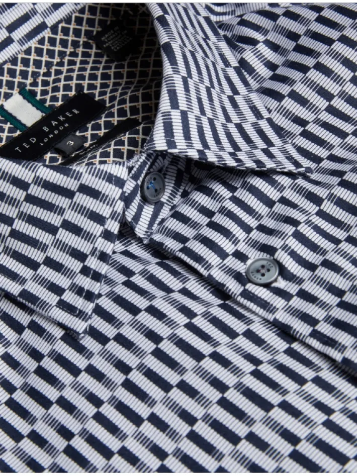 frestin_geometric_pattern_2-1.webp Frestin Geometric Pattern Slim Long Sleeve Shirt<Ted Baker Online