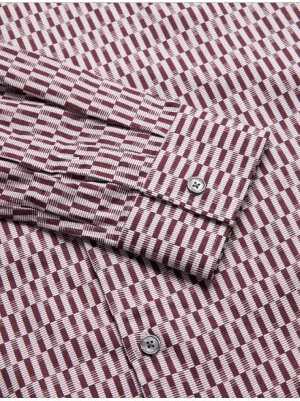Frestin Geometric Pattern Slim Long Sleeve Shirt<Ted Baker Cheap