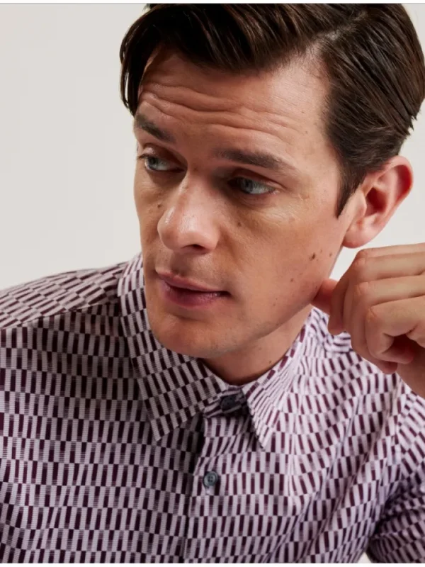 Frestin Geometric Pattern Slim Long Sleeve Shirt<Ted Baker Cheap