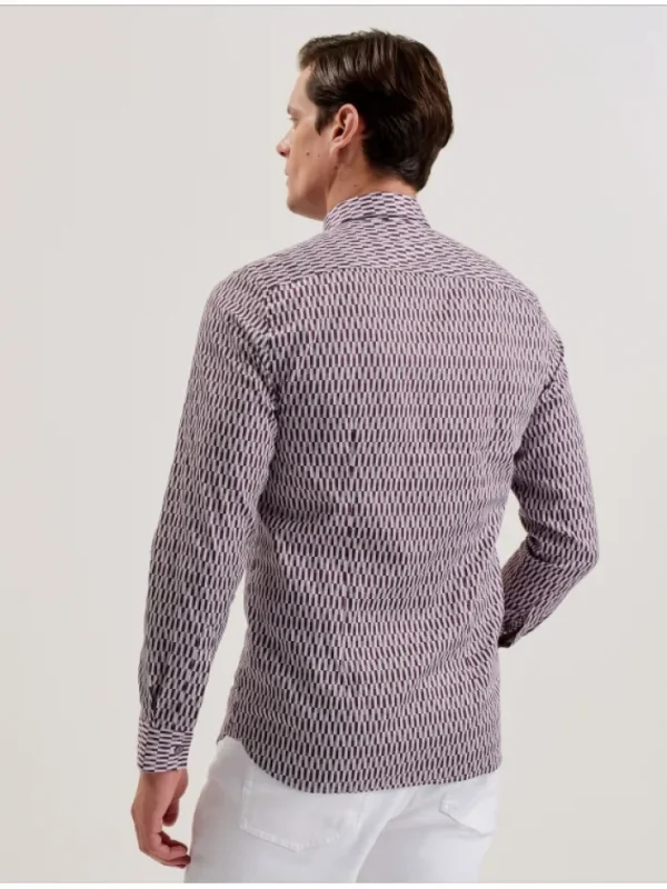 Frestin Geometric Pattern Slim Long Sleeve Shirt<Ted Baker Cheap