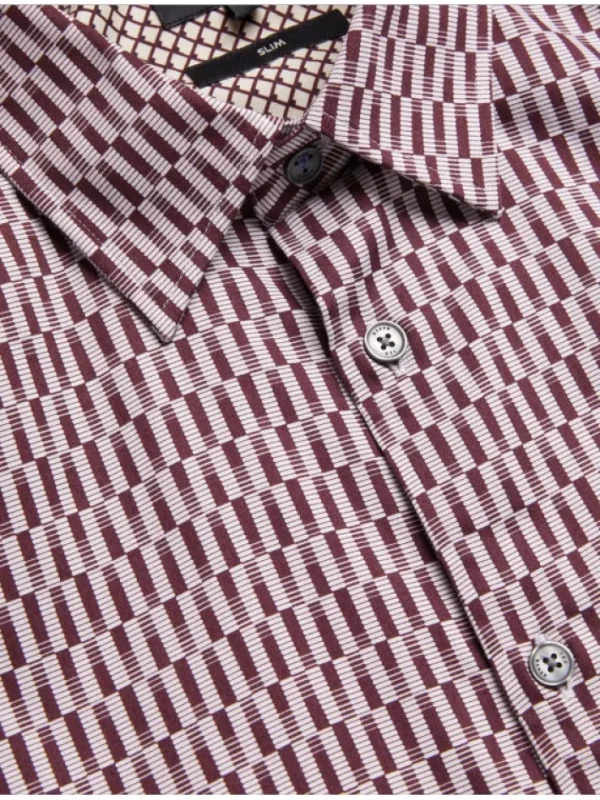Frestin Geometric Pattern Slim Long Sleeve Shirt<Ted Baker Cheap