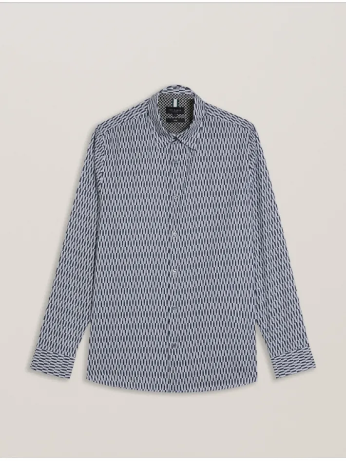 frestin_geometric_pattern_6-1.webp Frestin Geometric Pattern Slim Long Sleeve Shirt<Ted Baker Online