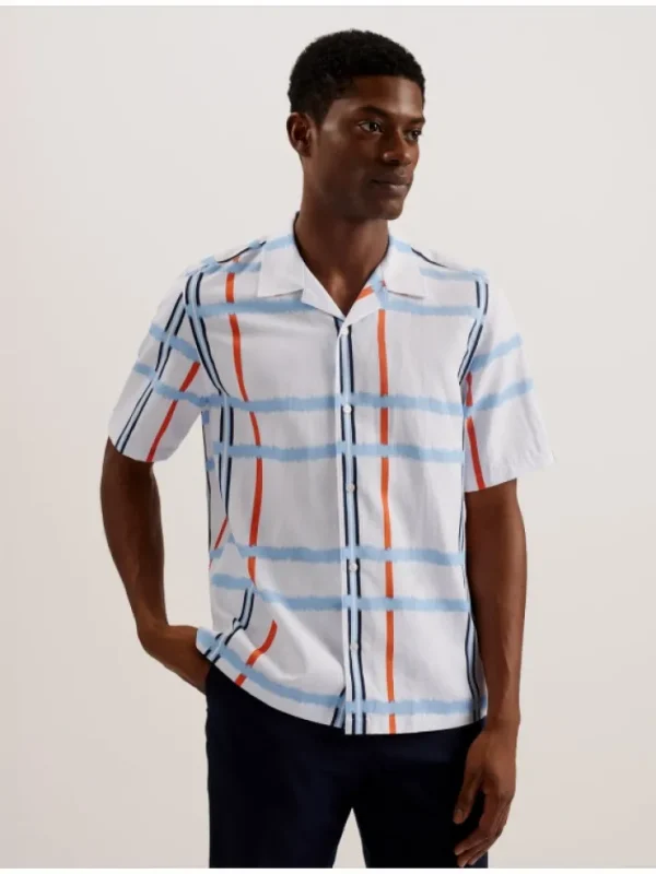 Gardon Check Print Relaxed Short Sleeve Shirt<Ted Baker Shop