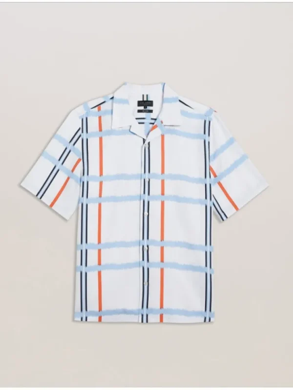 Gardon Check Print Relaxed Short Sleeve Shirt<Ted Baker Shop