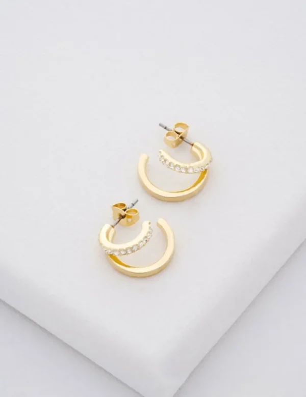 Helias Crystal Double Hoop Earrings<Ted Baker Store
