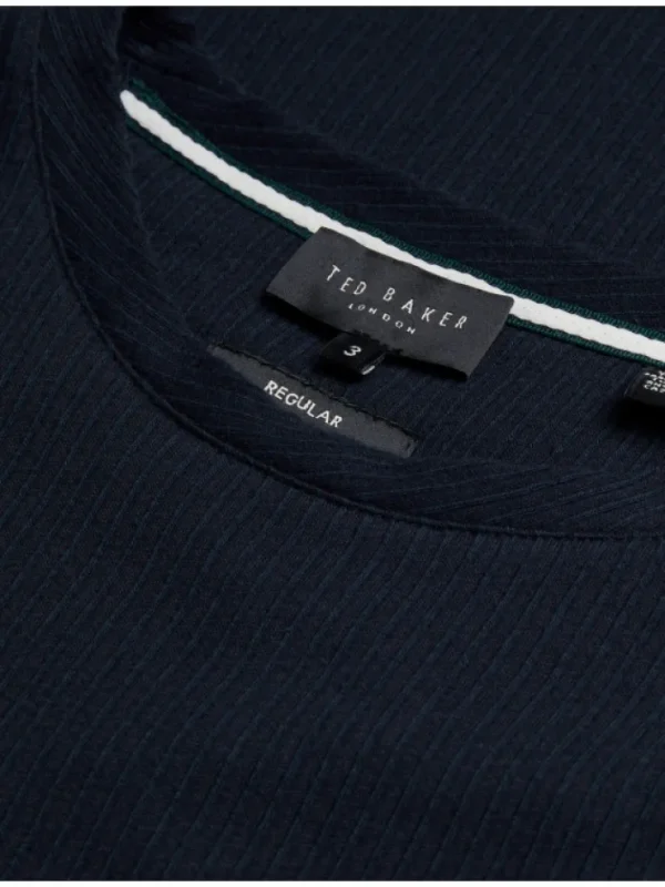 Heynes Ribbed Cotton Crew Neck T-Shirt<Ted Baker Sale