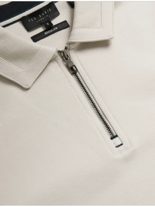 Ingmar Long Sleeve Cotton Blend Zip Polo Shirt<Ted Baker Hot