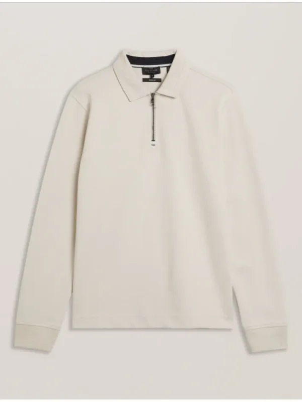 Ingmar Long Sleeve Cotton Blend Zip Polo Shirt<Ted Baker Hot