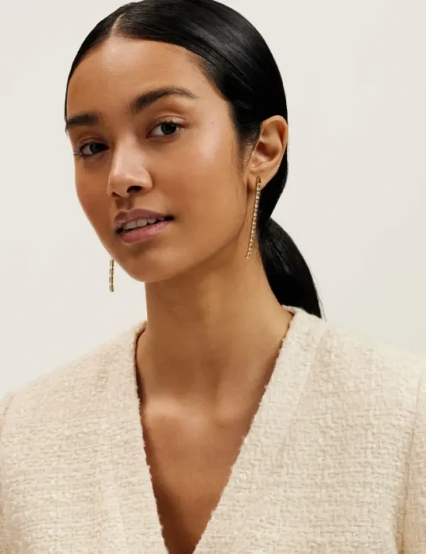 Isalie Baguette Crystal Long Drop Earrings<Ted Baker Clearance