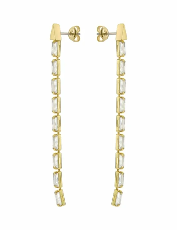 Isalie Baguette Crystal Long Drop Earrings<Ted Baker Clearance