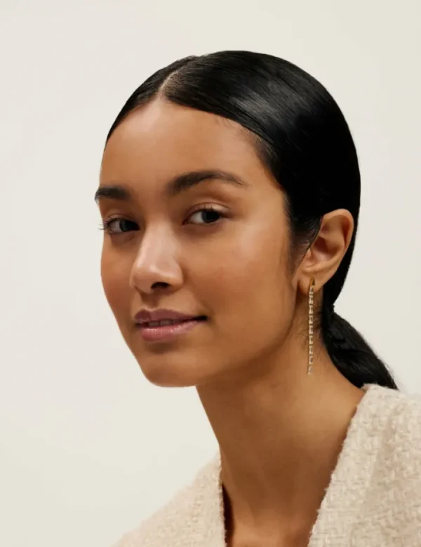 Isalie Baguette Crystal Long Drop Earrings<Ted Baker Clearance