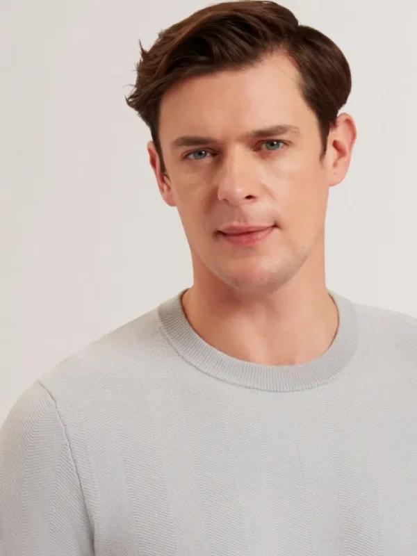 Jamals Long Sleeve Herringbone Stitch Crew Neck Sweater<Ted Baker New