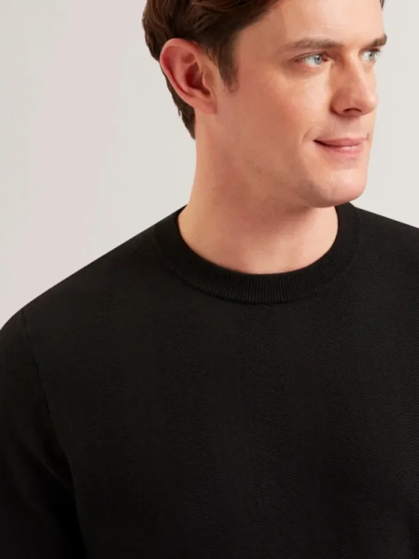Jamals Long Sleeve Herringbone Stitch Crew Neck Sweater<Ted Baker Clearance
