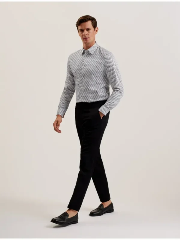 Joshhy Slim Fit Geometric Long Sleeve Shirt<Ted Baker Discount