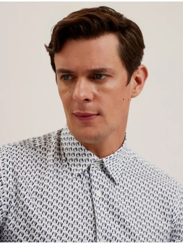 Joshhy Slim Fit Geometric Long Sleeve Shirt<Ted Baker Discount