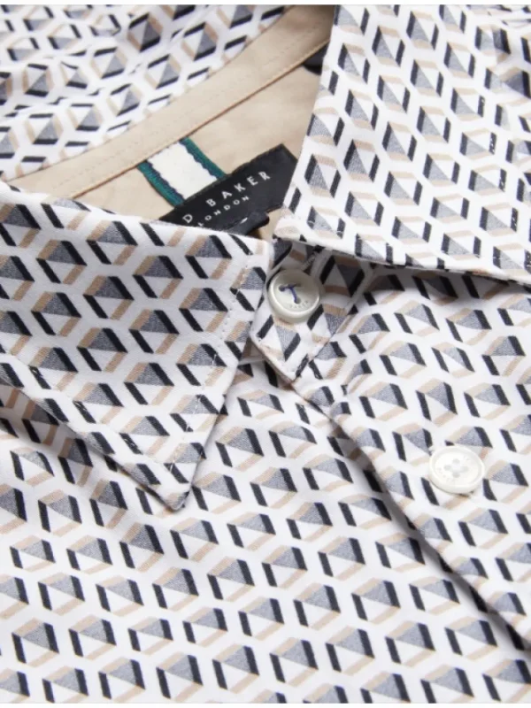 Joshhy Slim Fit Geometric Long Sleeve Shirt<Ted Baker Discount