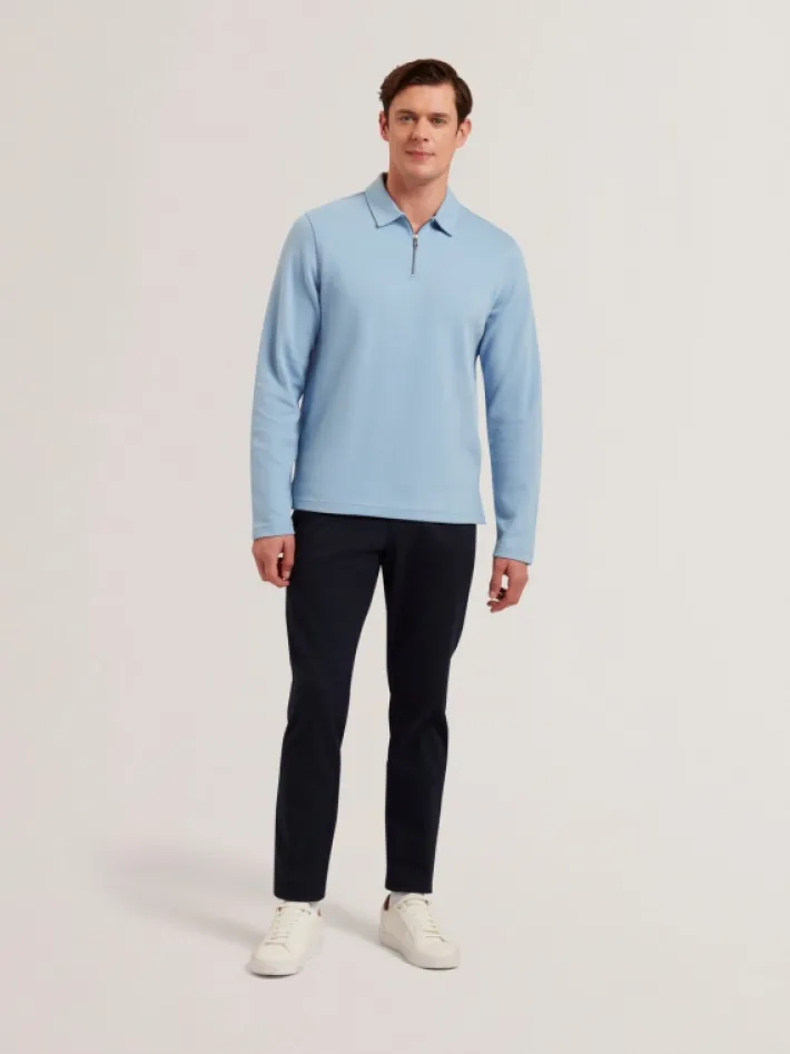 kalend_long_sleeve_zip_ne_0-1.webp Kalend Long Sleeve Zip Neck Herringbone Polo<Ted Baker Online