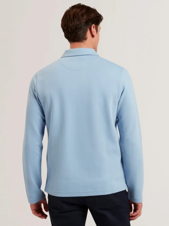 kalend_long_sleeve_zip_ne_3-1.webp Kalend Long Sleeve Zip Neck Herringbone Polo<Ted Baker Online