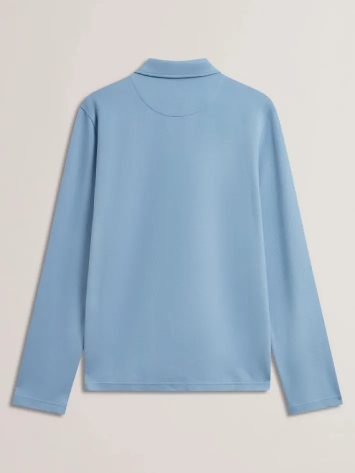 kalend_long_sleeve_zip_ne_5-1.webp Kalend Long Sleeve Zip Neck Herringbone Polo<Ted Baker Online