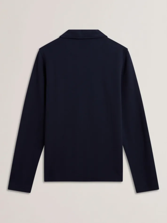 kalend_long_sleeve_zip_ne_5.webp Kalend Long Sleeve Zip Neck Herringbone Polo<Ted Baker Cheap