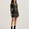 Karenha Foil Printed Slash Neck Mesh Top<Ted Baker Best