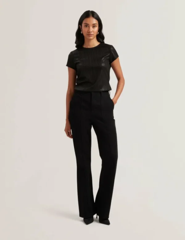 Katrino Ribbed Metallic Fitted T-Shirt<Ted Baker Sale
