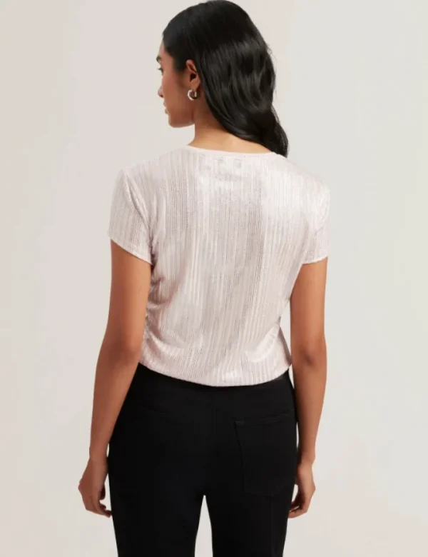 Katrino Ribbed Metallic Fitted T-Shirt<Ted Baker Shop