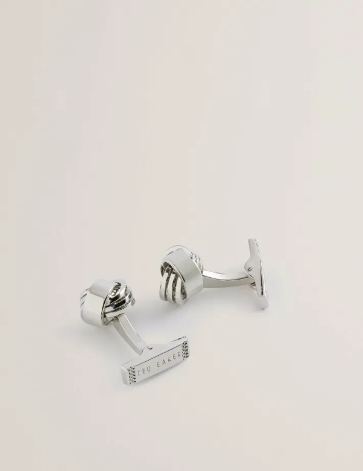 knoted_knotted_shiny_meta_1.webp Knoted Knotted Shiny Metal Cufflinks<Ted Baker Flash Sale