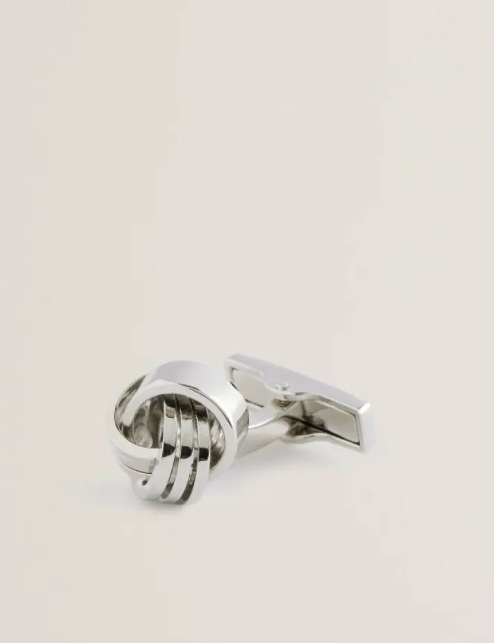 knoted_knotted_shiny_meta_2.webp Knoted Knotted Shiny Metal Cufflinks<Ted Baker Flash Sale