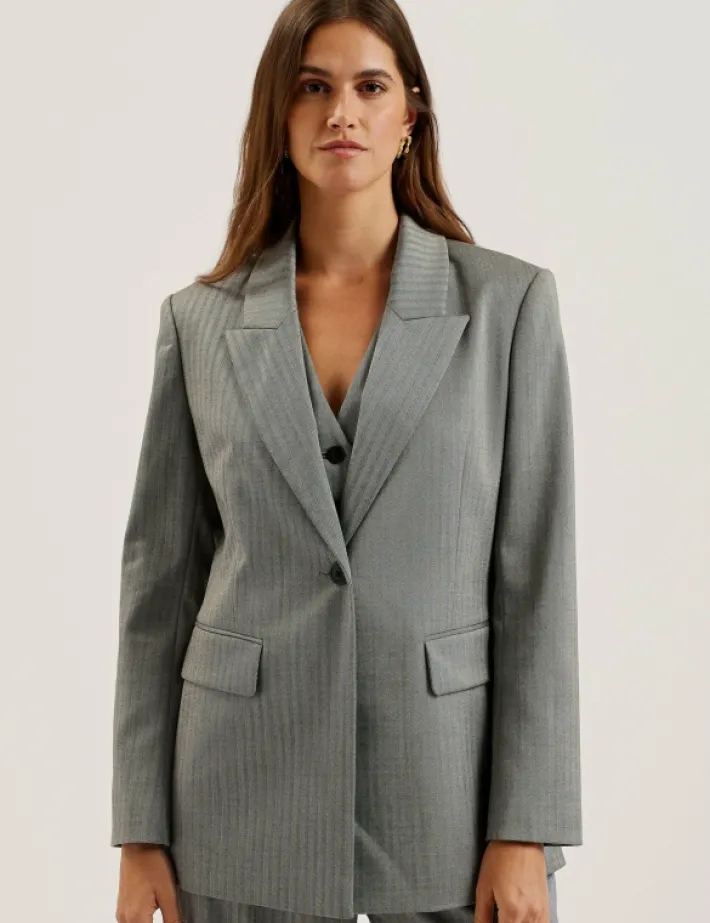 koa_oversized_herringbone_0.webp Koa Oversized Herringbone Single Breasted Blazer<Ted Baker Discount