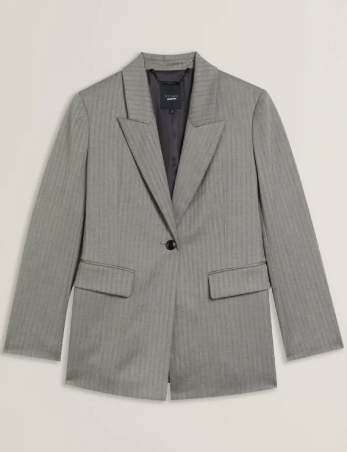 koa_oversized_herringbone_6.webp Koa Oversized Herringbone Single Breasted Blazer<Ted Baker Discount