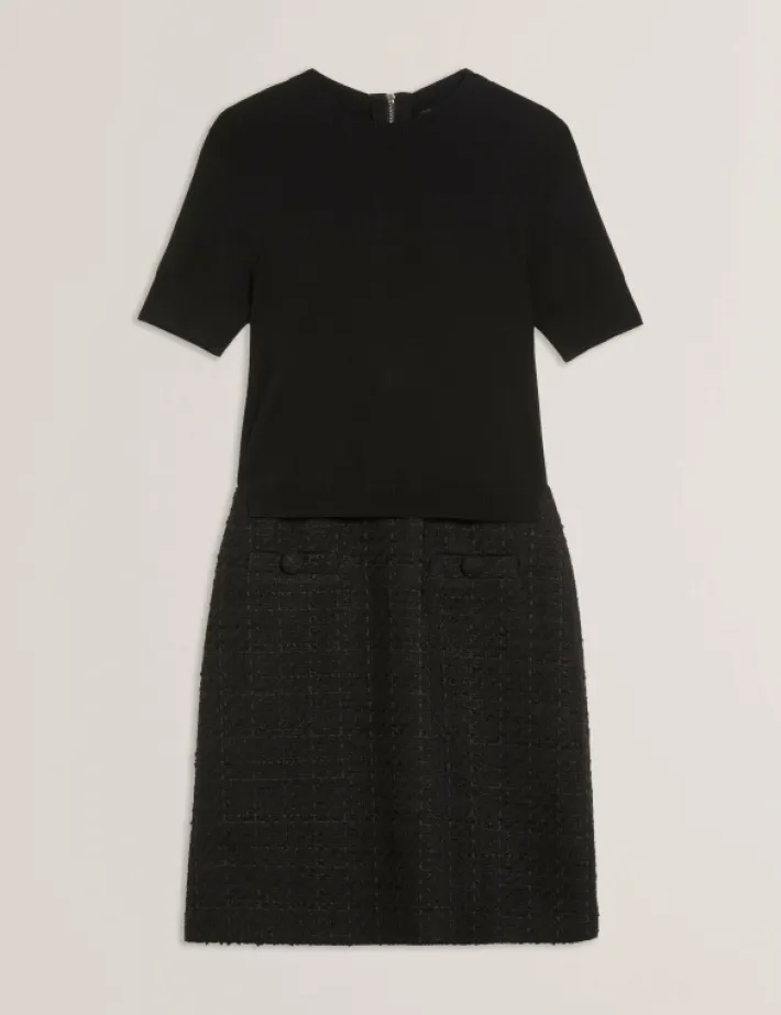 komam_boucle_aline_mini_d_0.webp Komam Boucle A-Line Mini Dress With Knit Bodice<Ted Baker Cheap