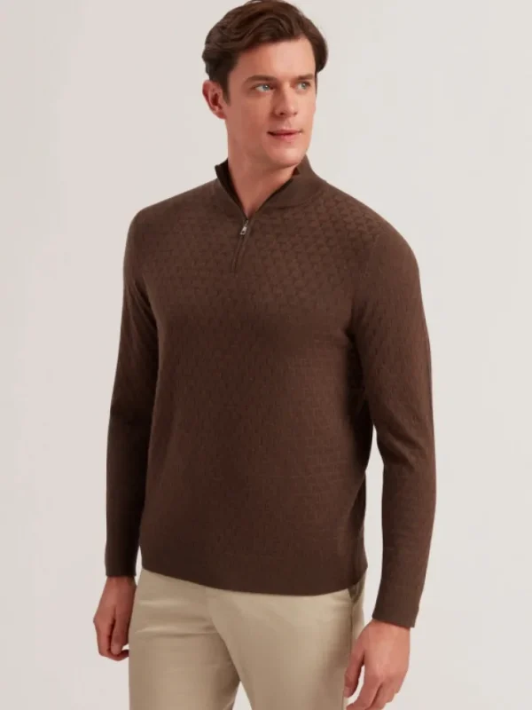 Kurnle T Knit Half Zip Funnel Neck Jumper<Ted Baker Discount