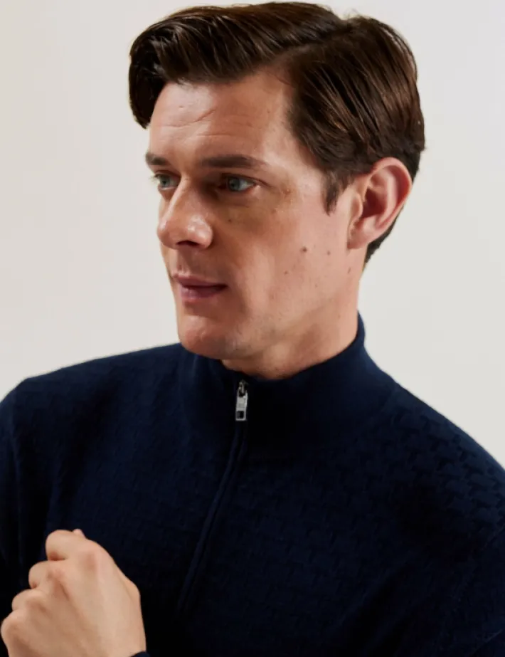 kurnle_t_knit_half_zip_fu_3.webp Kurnle T Knit Half Zip Funnel Neck Jumper<Ted Baker Clearance