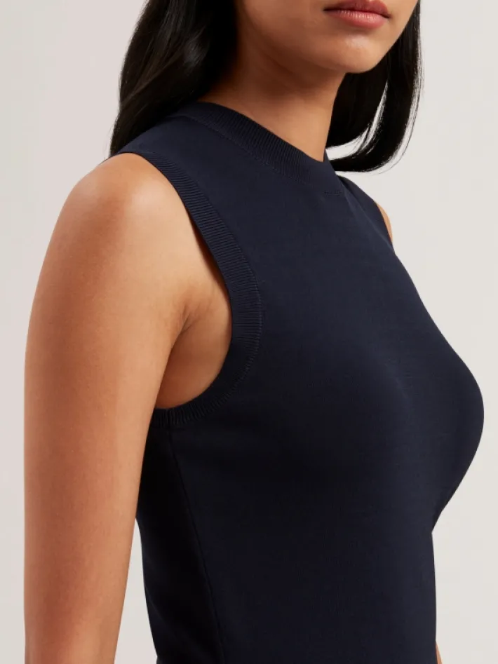 labasa_sleeveless_knit_fa_2.webp Labasa Sleeveless Knit Faux Leather Midi Dress<Ted Baker Best Sale