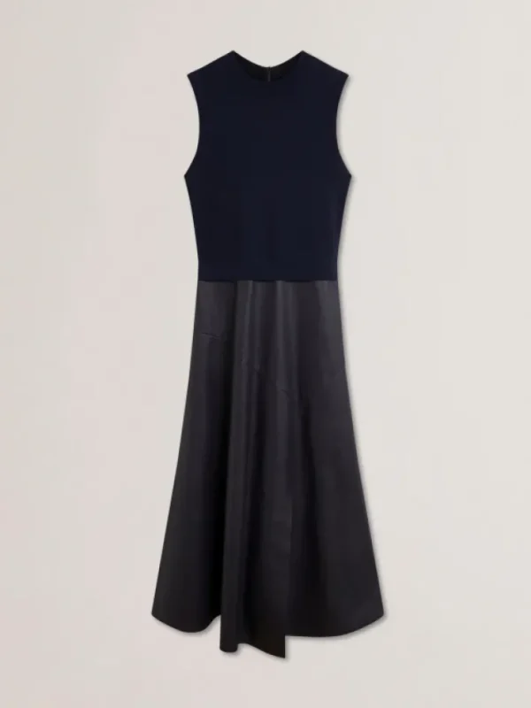 Labasa Sleeveless Knit Faux Leather Midi Dress<Ted Baker Best Sale